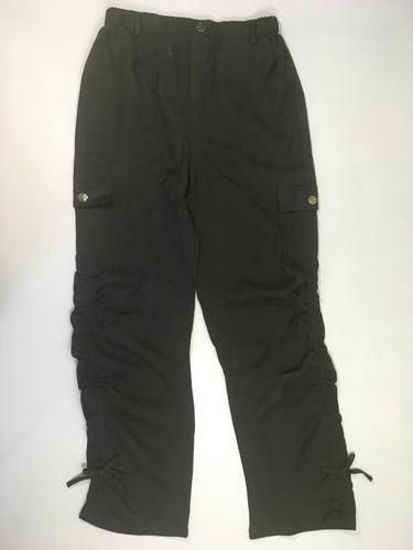 Pantalon fluide noir froncé cotés, moins cher chez Petit Kiwi