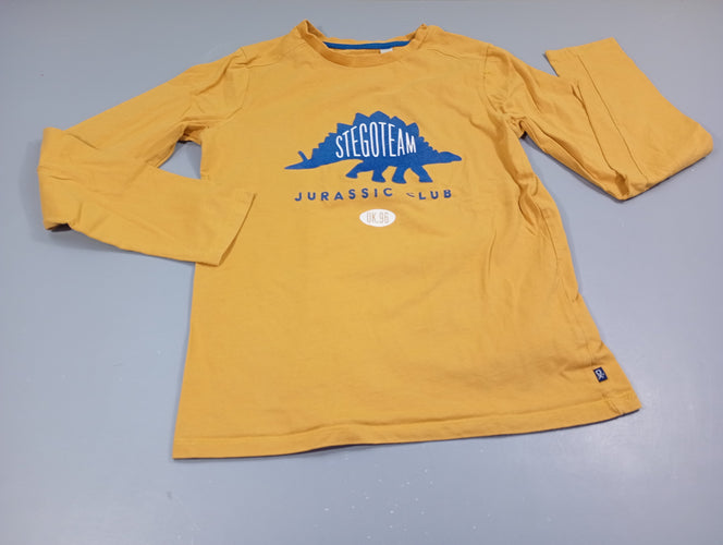 T-shirt m.l jaune  dinosaure bleu "Jurassic club", moins cher chez Petit Kiwi
