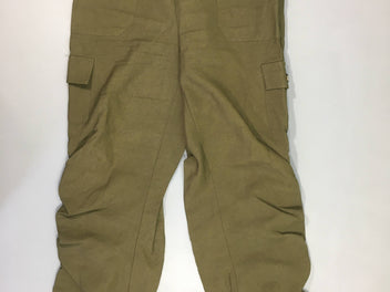 Pantalon fluide kaki froncé cotés