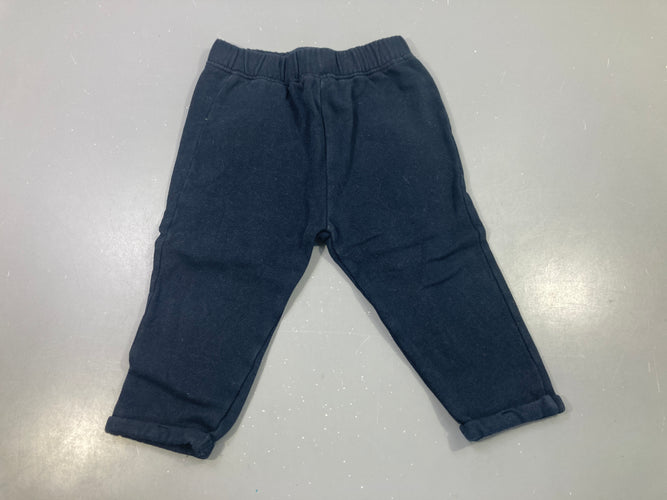 Pantalon jogging bleu marine à revers, moins cher chez Petit Kiwi