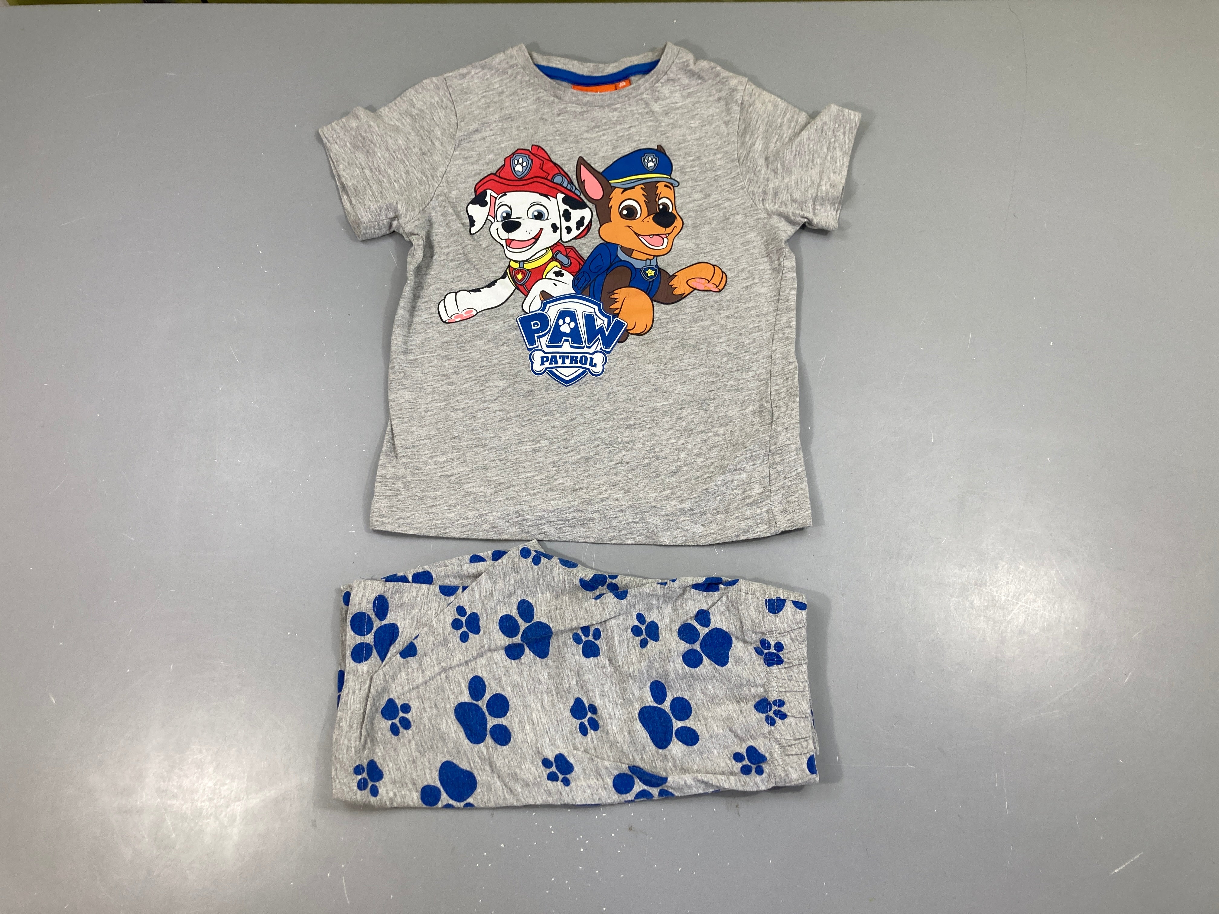 Pyjashort 2pcs jersey gris chiné Pat Patrouille