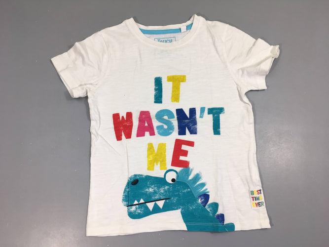 T-shirt m.c blanc It wasn't me texturé, moins cher chez Petit Kiwi