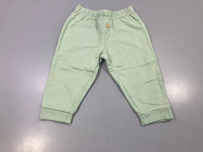 Pantalon jogging vert sauge bouton bois, moins cher chez Petit Kiwi