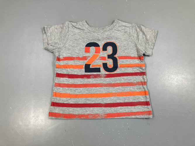 T-shirt m.c gris chiné 23, moins cher chez Petit Kiwi