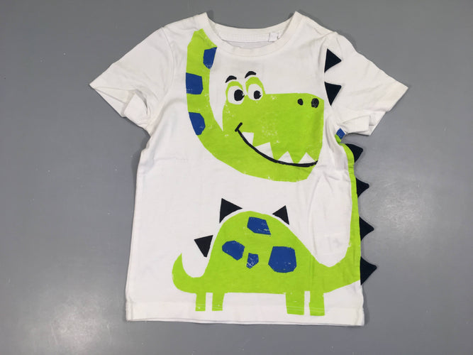 T-shirt m.c blanc Dinos texturé, moins cher chez Petit Kiwi