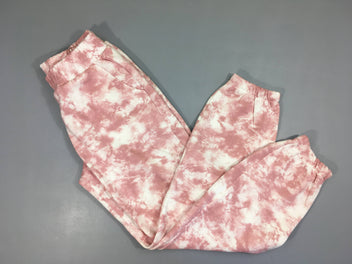 Pantalon de training blanc effet taché rose