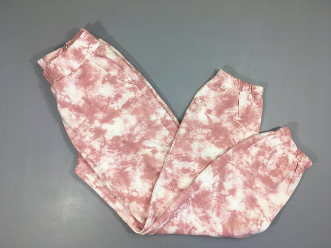 Pantalon de training blanc effet taché rose, moins cher chez Petit Kiwi