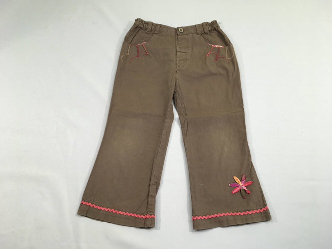 Pantalon brun ligné ample, moins cher chez Petit Kiwi