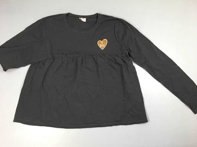 T-shirt m.l anthracite foncé flammé coeur reBelle, moins cher chez Petit Kiwi