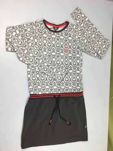 Neuf-Robe m.l jersey gris effet haut/Gris foncé bas, moins cher chez Petit Kiwi