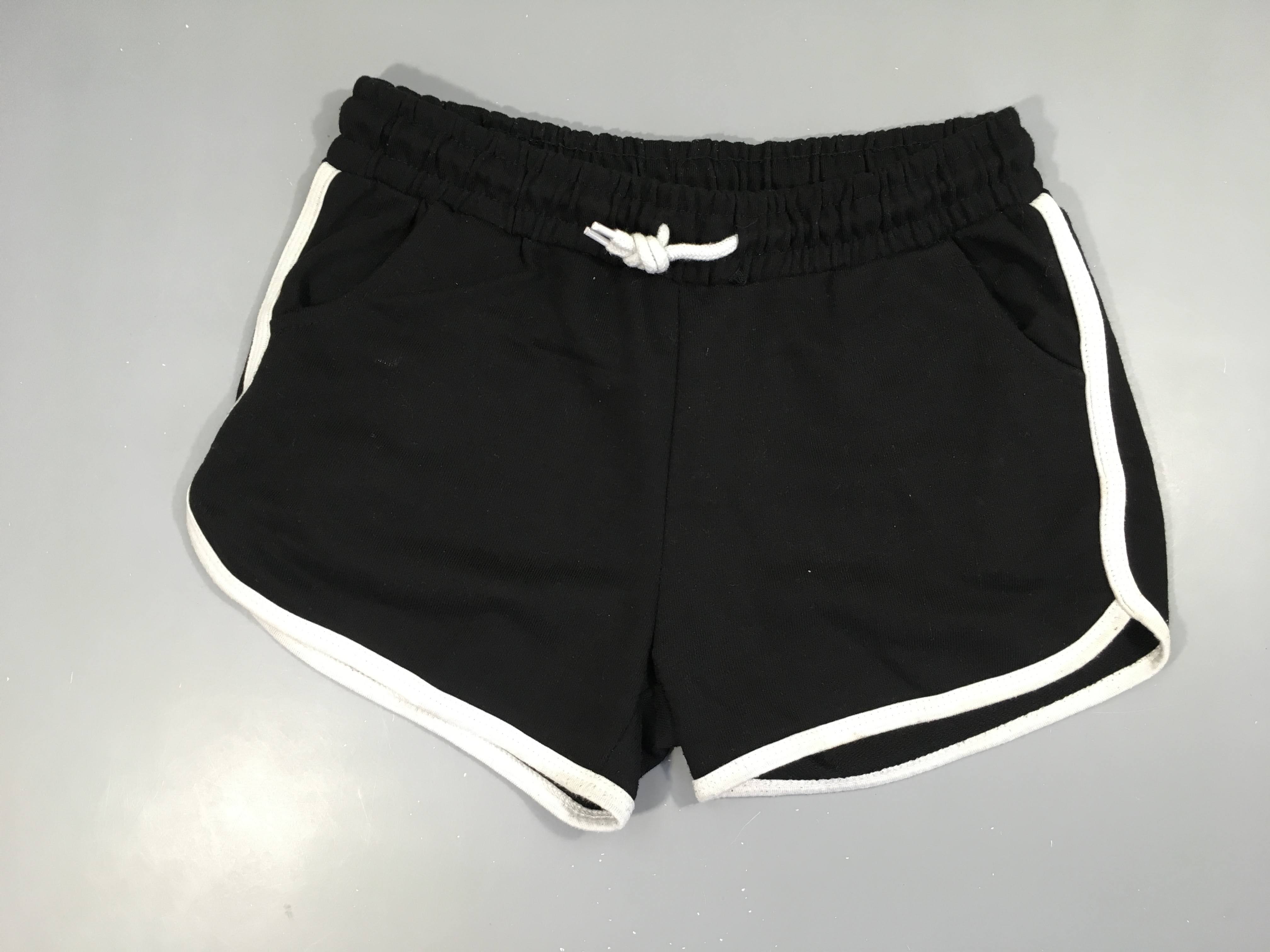 Short molleton noir bords blancs