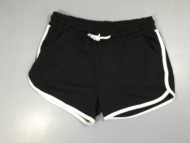 Short molleton noir bords blancs, moins cher chez Petit Kiwi