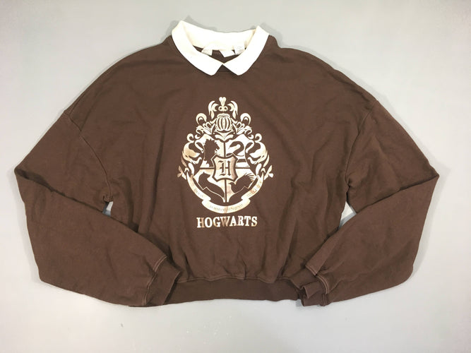 Sweat brun col polo Harr.y Potter, moins cher chez Petit Kiwi
