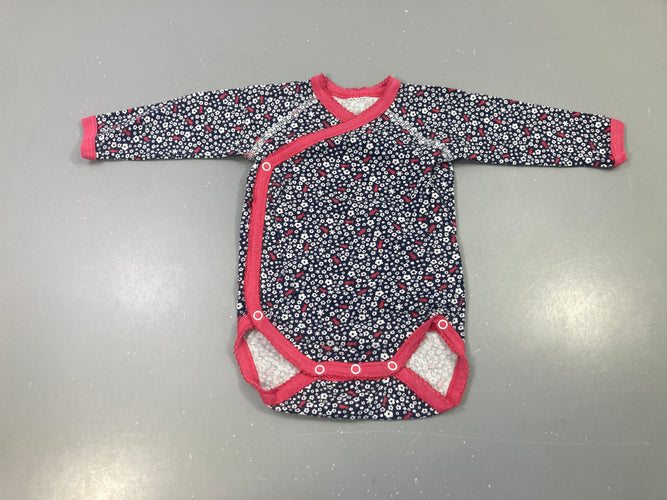 Body m.l marine fleurs rouges renards, moins cher chez Petit Kiwi
