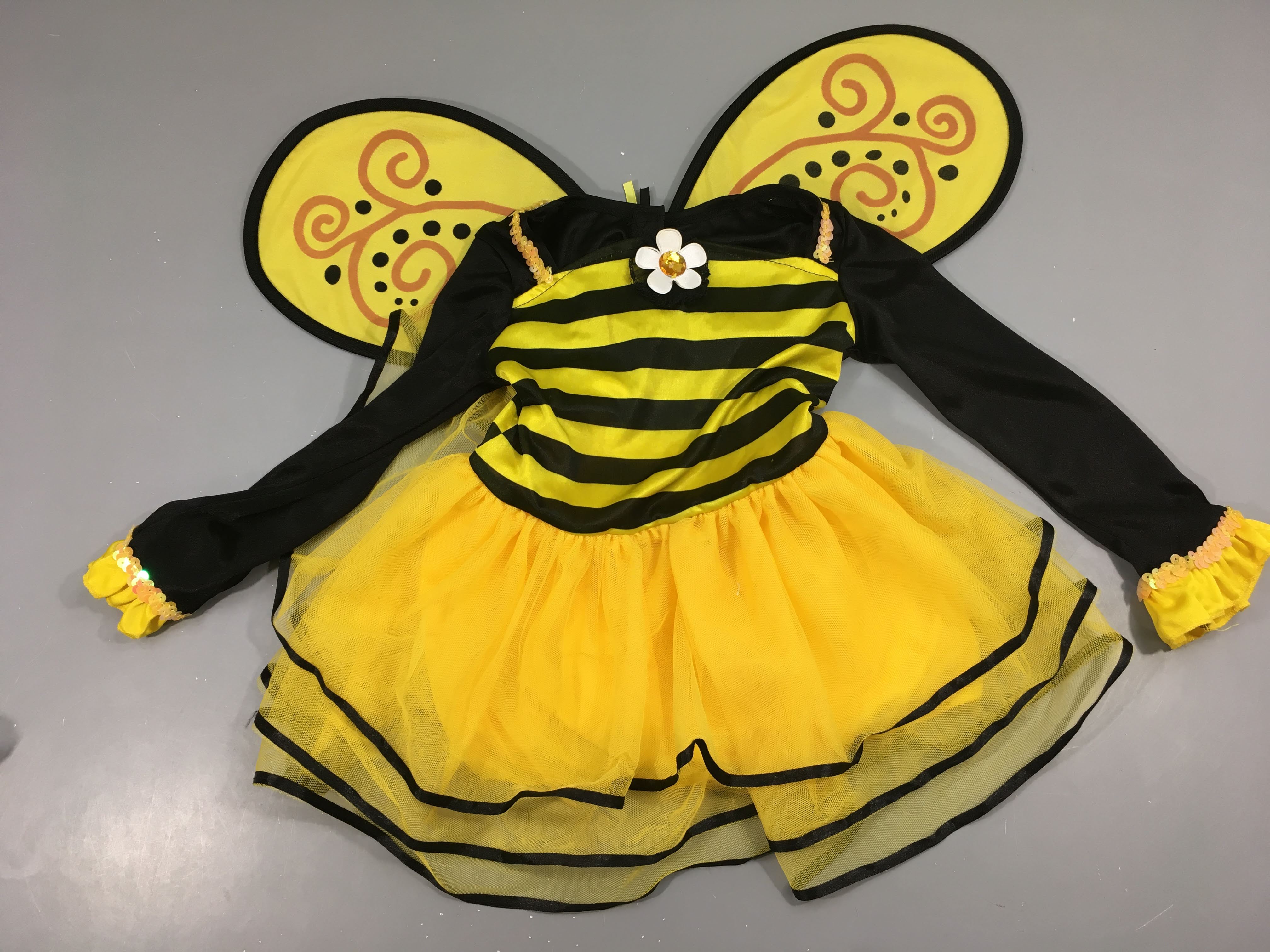 Déguisement abeille/fée noir jaune