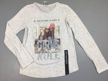 T-shirt m.l gris chiné RULE sequins
