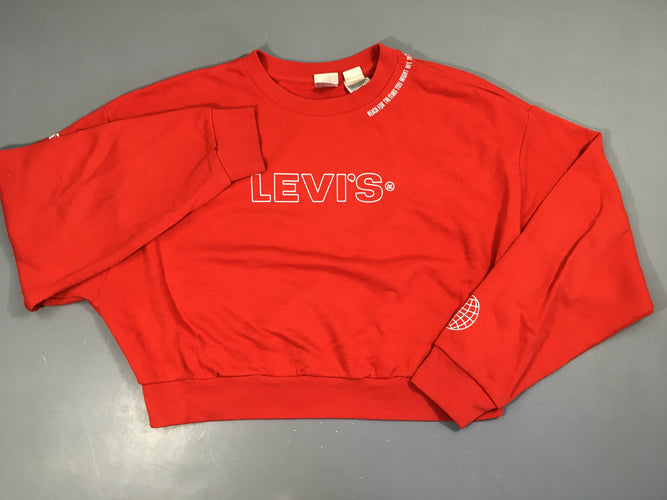 Sweat léger rouge Levi's Bouloché-tache arriière manche D+au dos, moins cher chez Petit Kiwi