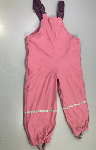 Salopette imperméable rose bretelles réglables, moins cher chez Petit Kiwi