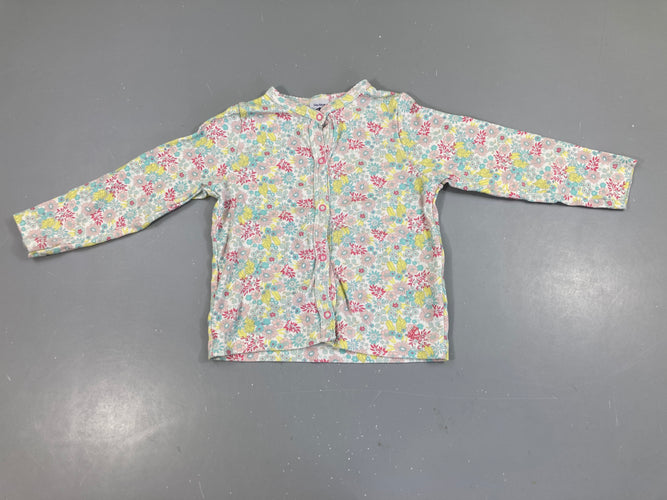 T-shirt m.l à pressions blanc fleuri, moins cher chez Petit Kiwi