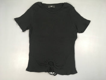 T-shirt m.c côtelé blanc noué ventre