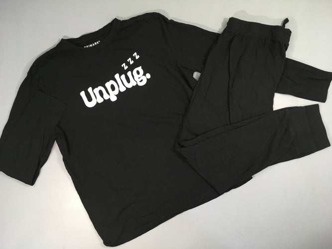 Pyjama 2pcs jersey noir Unplug, moins cher chez Petit Kiwi