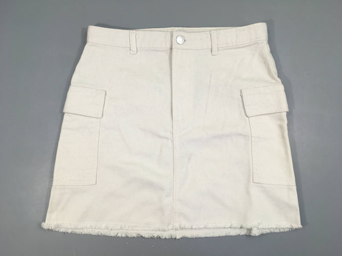 Neuf-Jupe denim blanche, moins cher chez Petit Kiwi