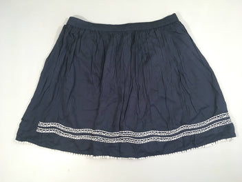 Jupe bleu foncé doublée liseré blanc