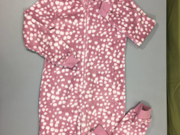Surpyjama rose moucheté blanc renne?
