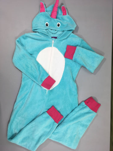 Surpyjama turquoise blanc Licorne bouloché bords, moins cher chez Petit Kiwi