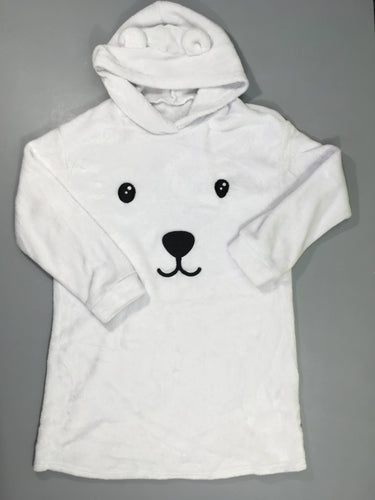 Robe de nuit velours blanc à capuche ours, moins cher chez Petit Kiwi