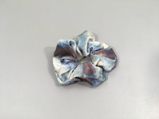 Chouchou velours bleu clir doré, moins cher chez Petit Kiwi