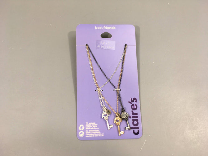 Neuf-3 colliers clés Best Friends, moins cher chez Petit Kiwi