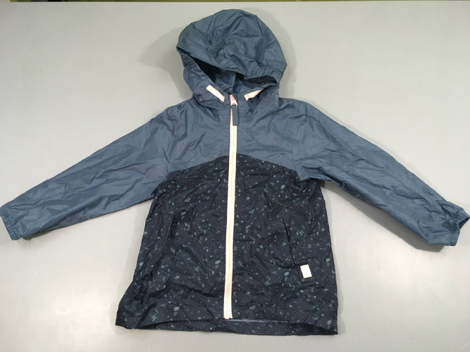 Veste style k-way bleu foncé effet terrazzo, moins cher chez Petit Kiwi