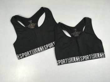 Lot de 2 brassières de sport noires sport rules