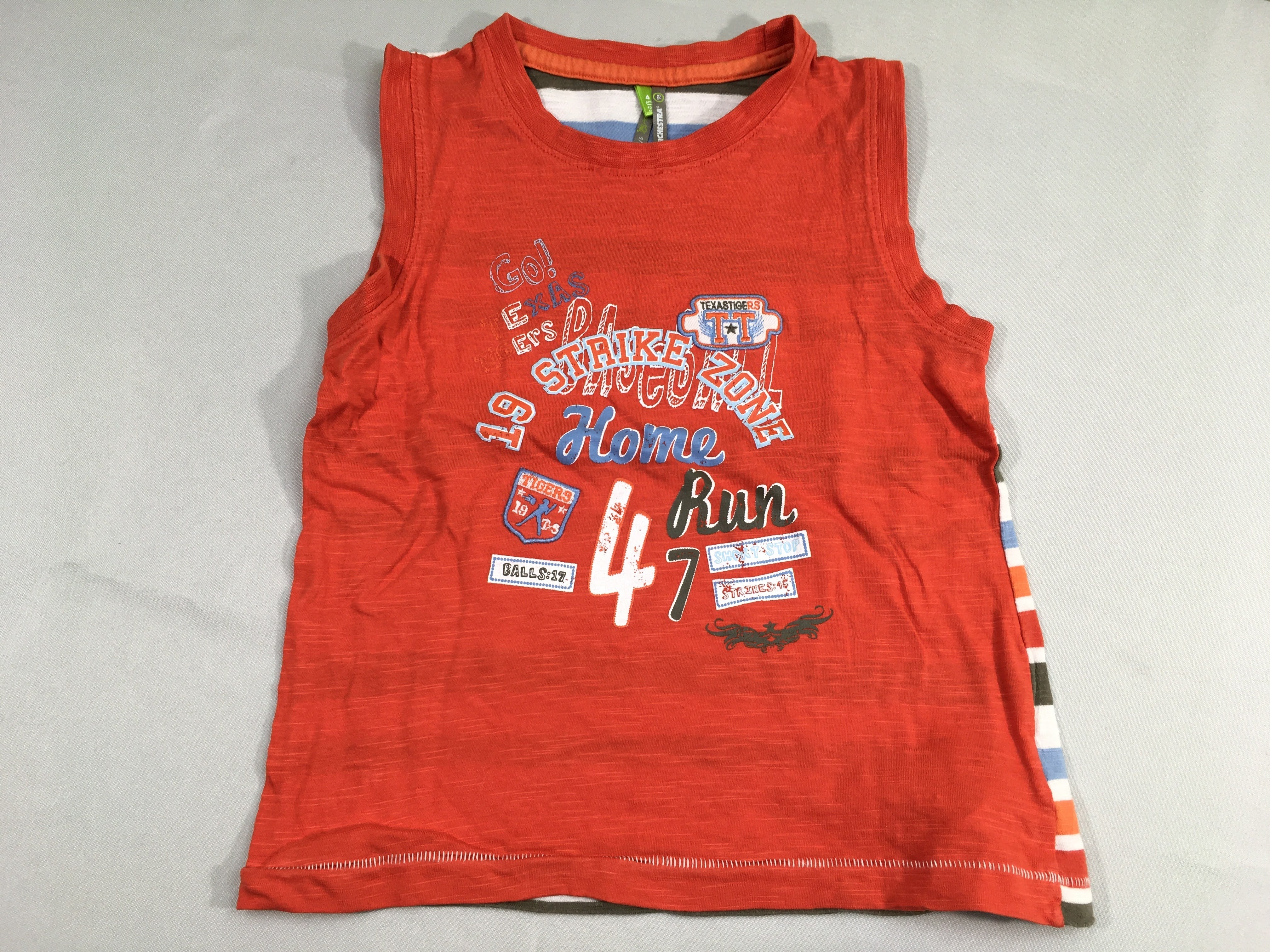 Débardeur orange flammé Home