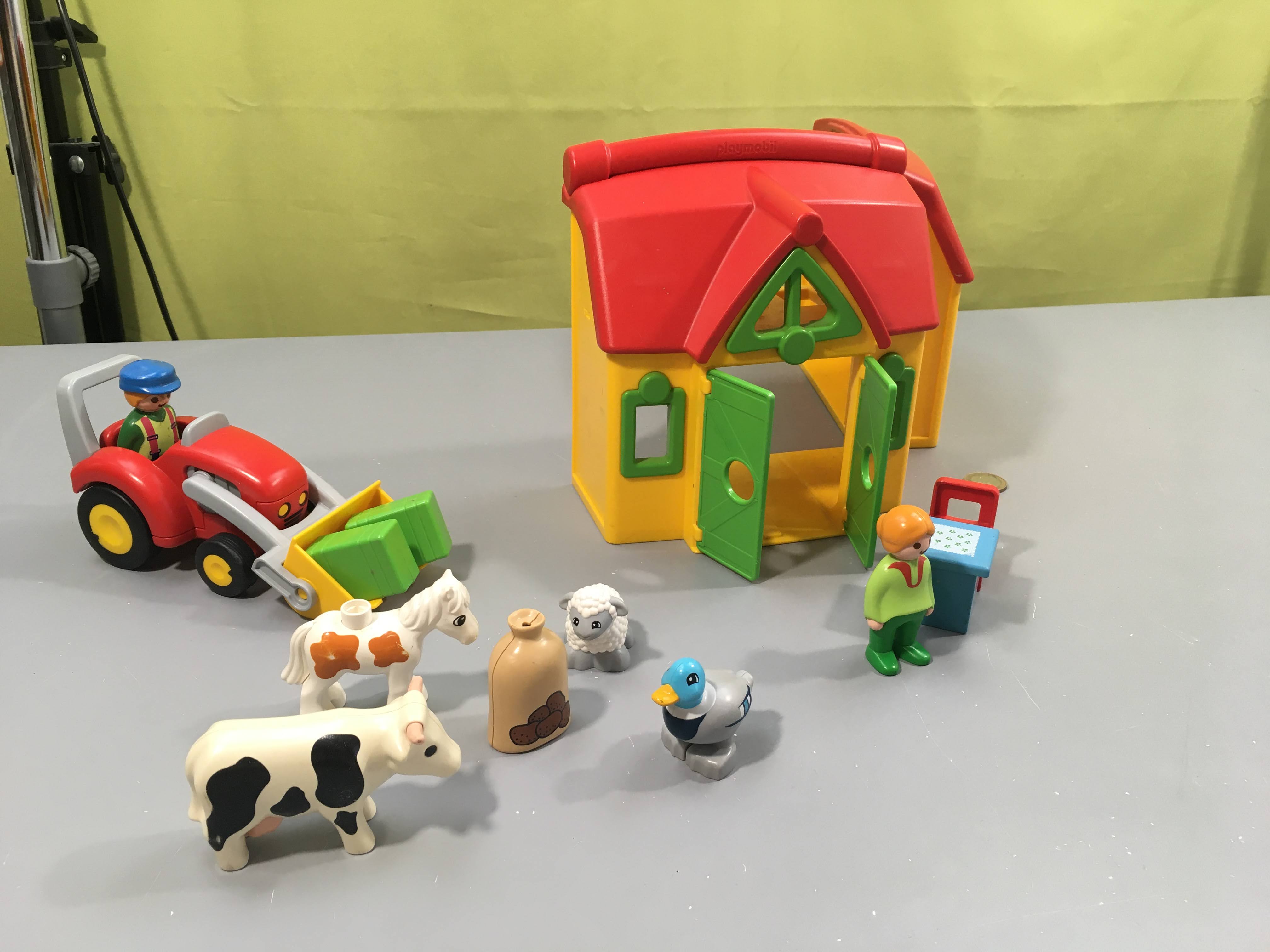 PLAYMOBIL 1.2.3 6962 Ma ferme à emporter, manque certains accessoires mais accessoires en plus