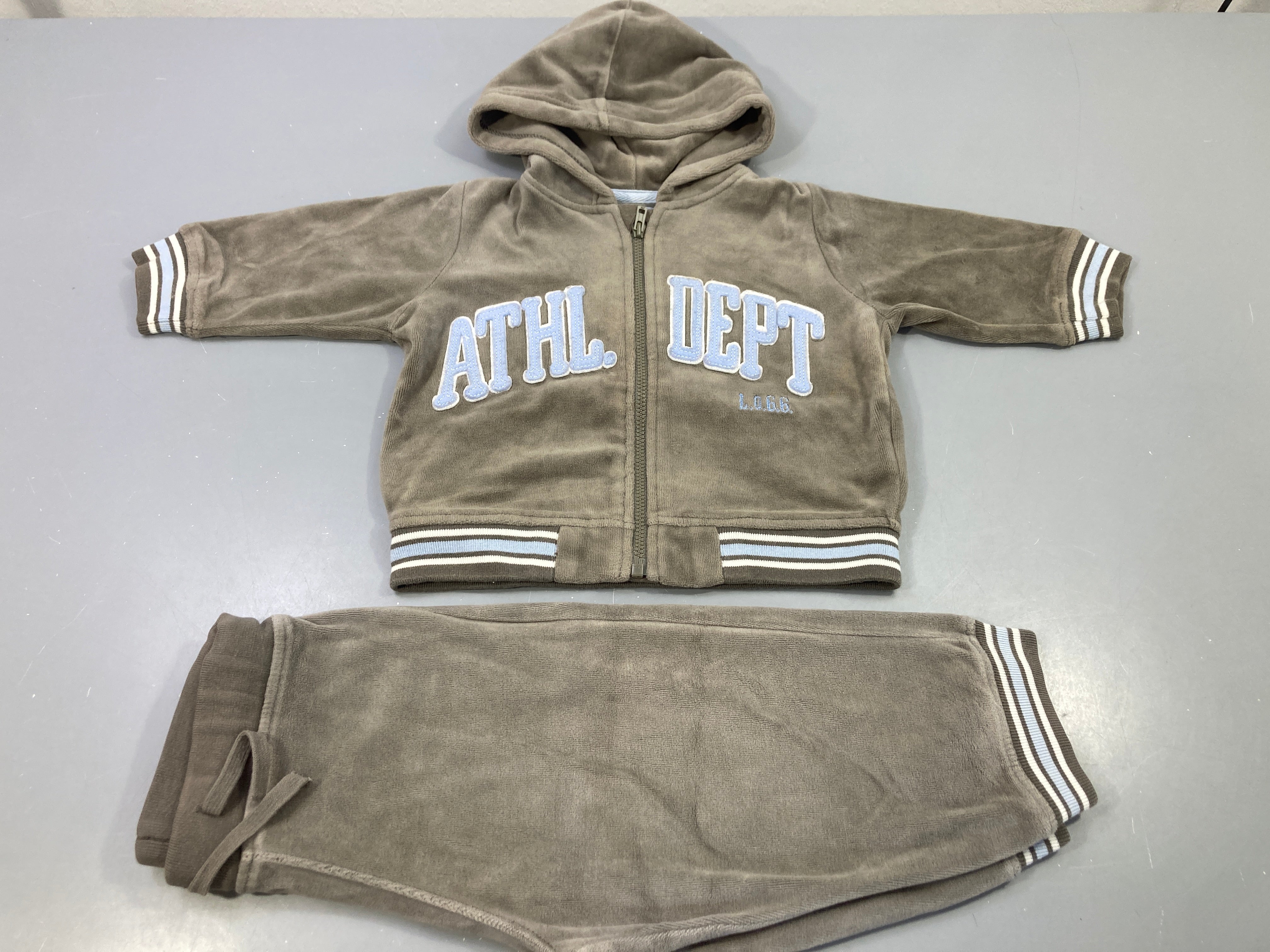 Ensemble jogging zippé capuche taupe, L.A.G.G.