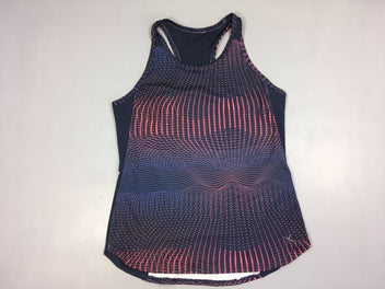 Débardeur de sport bleu foncé/corail motifs