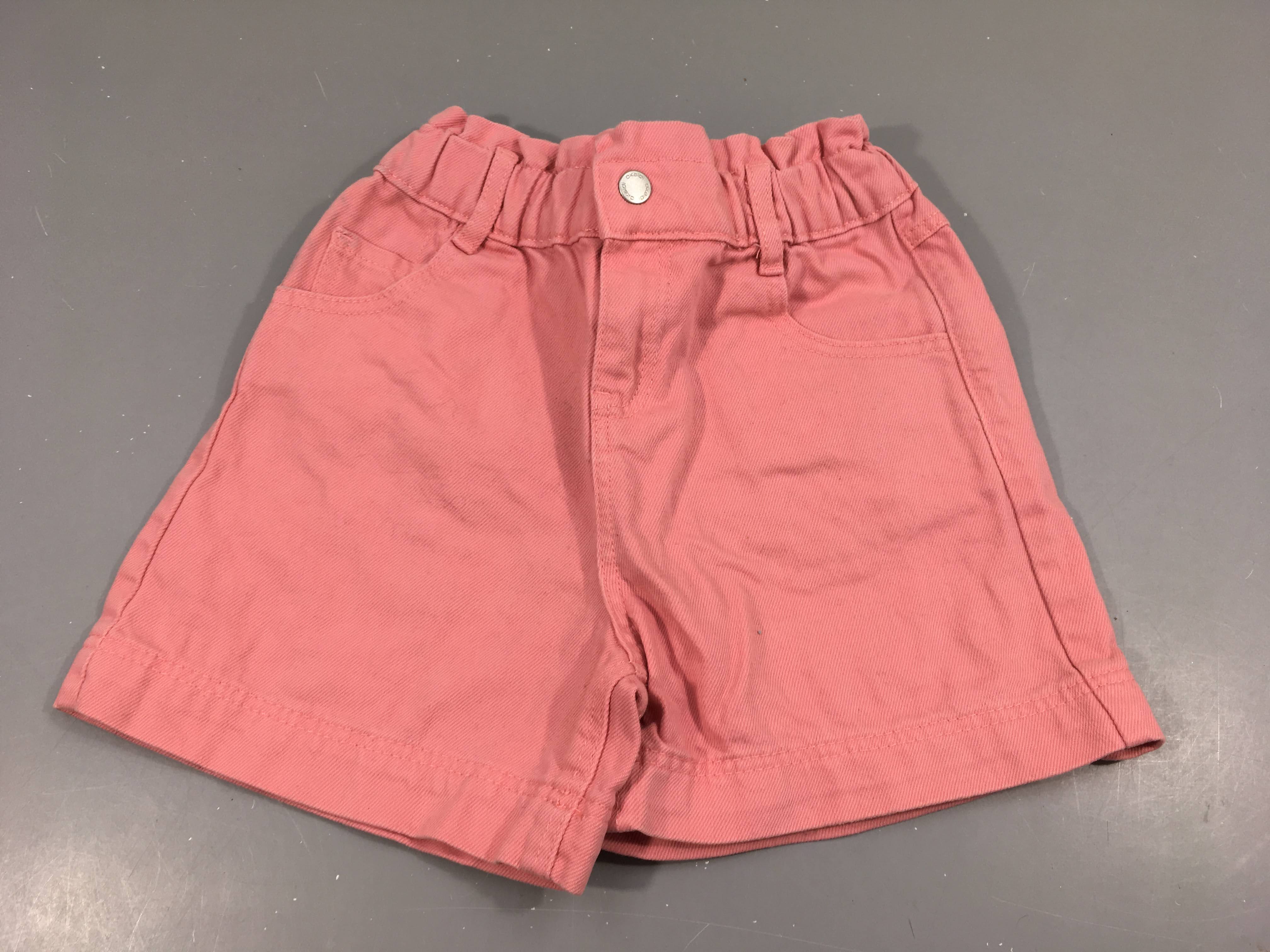 Short jeans rose taille élastique