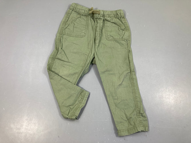 Pantalon coton vert, moins cher chez Petit Kiwi
