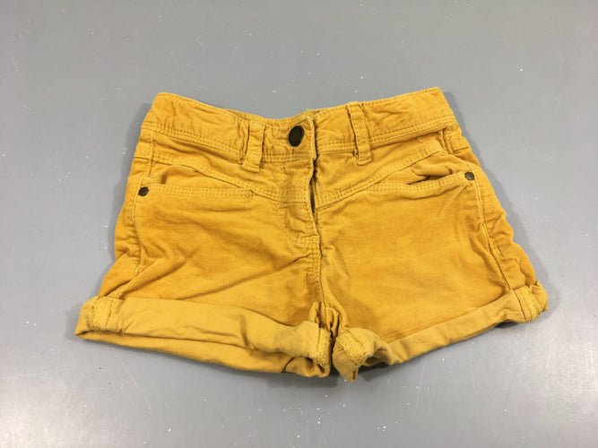 Short velours côtelé jaune moutarde revers, moins cher chez Petit Kiwi