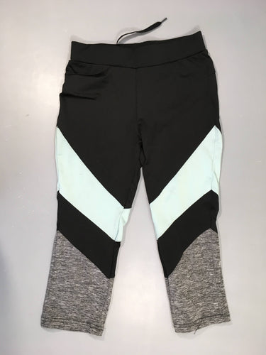 Legging de sport noir-bleu clair-gris chiné 3/4, moins cher chez Petit Kiwi