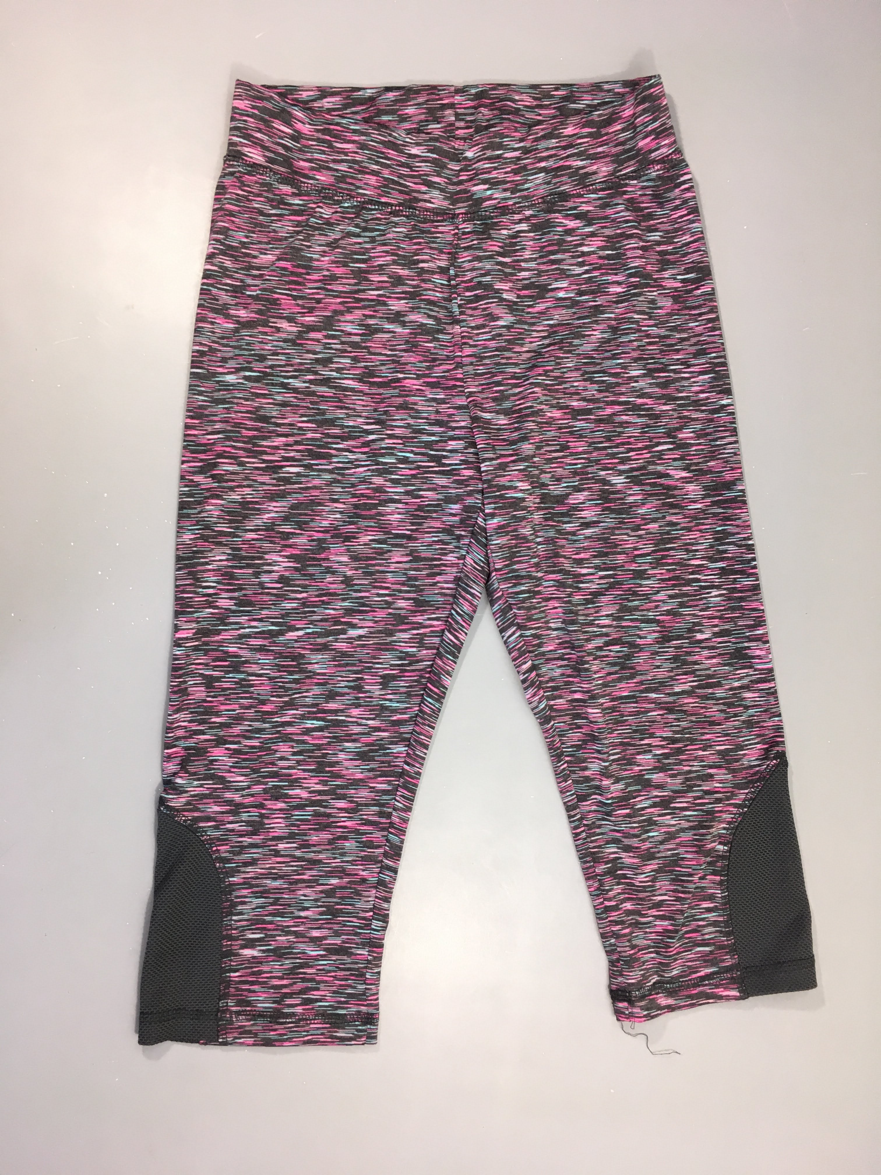 Legging de sport chiné gris rose 3/4