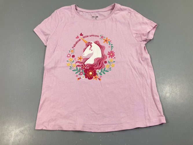 T-shirt m.c rose licorne, moins cher chez Petit Kiwi