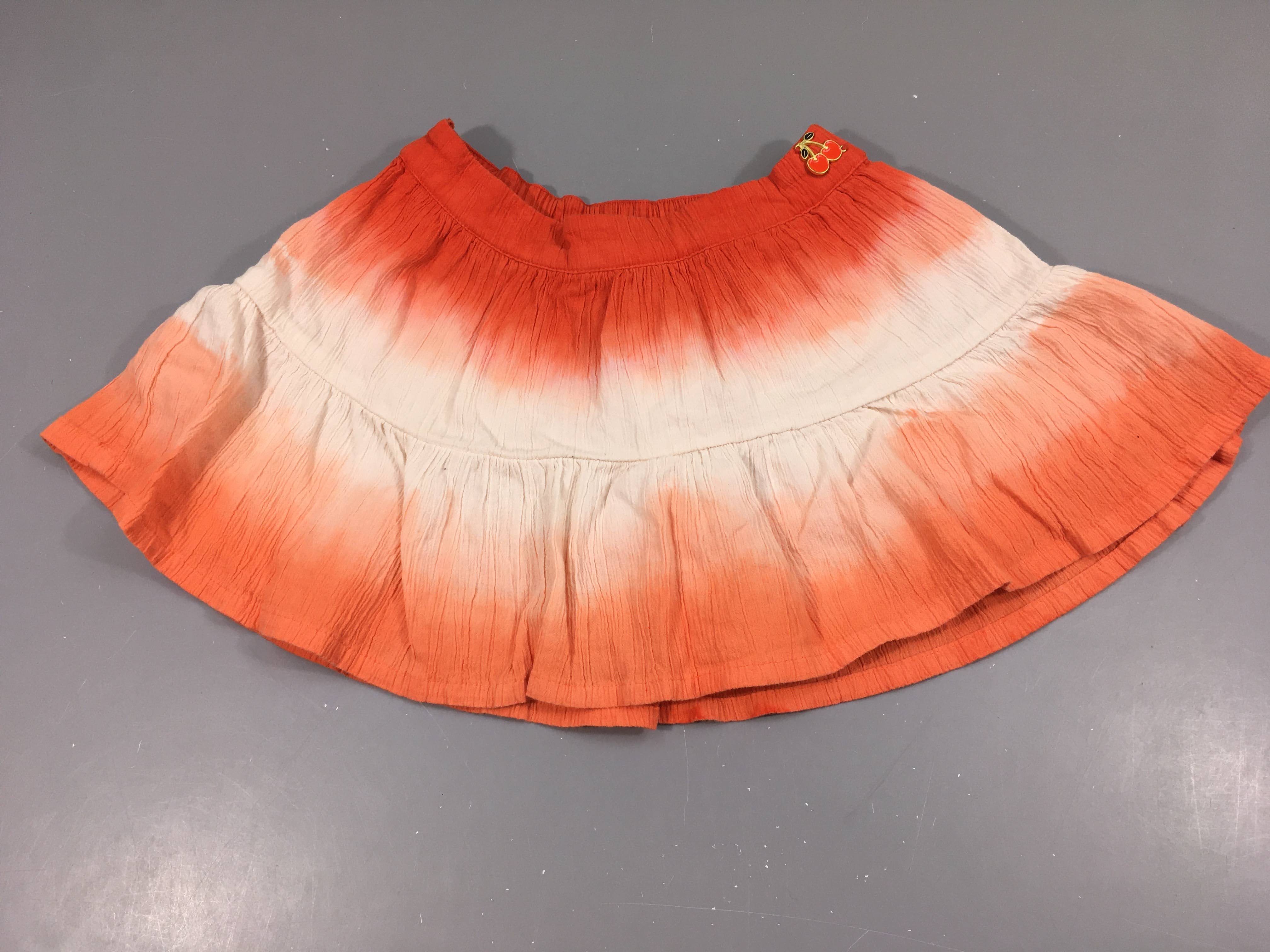 Jupe effet tie&dye orange/blanc