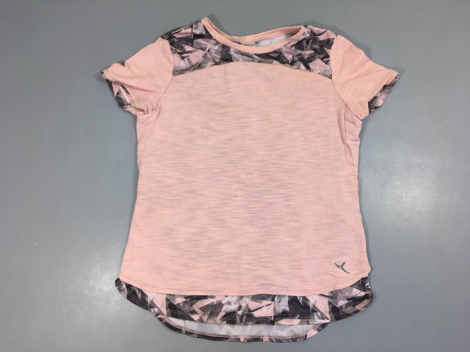 T-shirt m.c de sport chiné rose flammé motifs haut-bas, moins cher chez Petit Kiwi