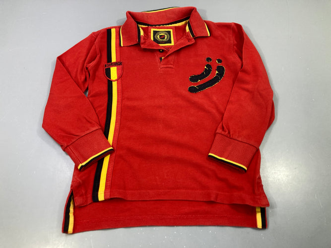 Polo m.l rouge supporter Belgique, moins cher chez Petit Kiwi