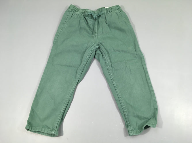 Pantalon vert foncé toile, moins cher chez Petit Kiwi