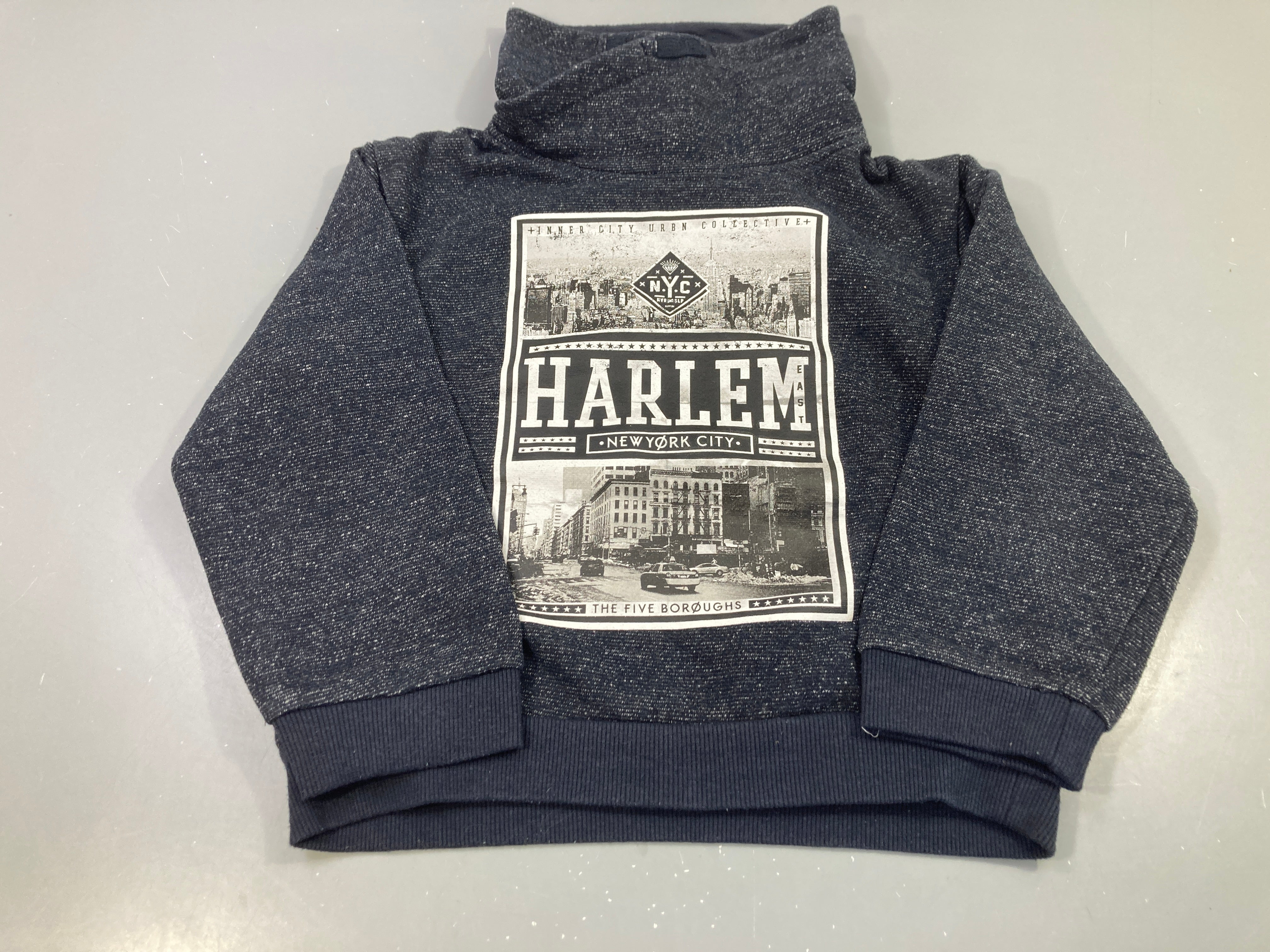 Sweat capuche gris chiné Harlem New York