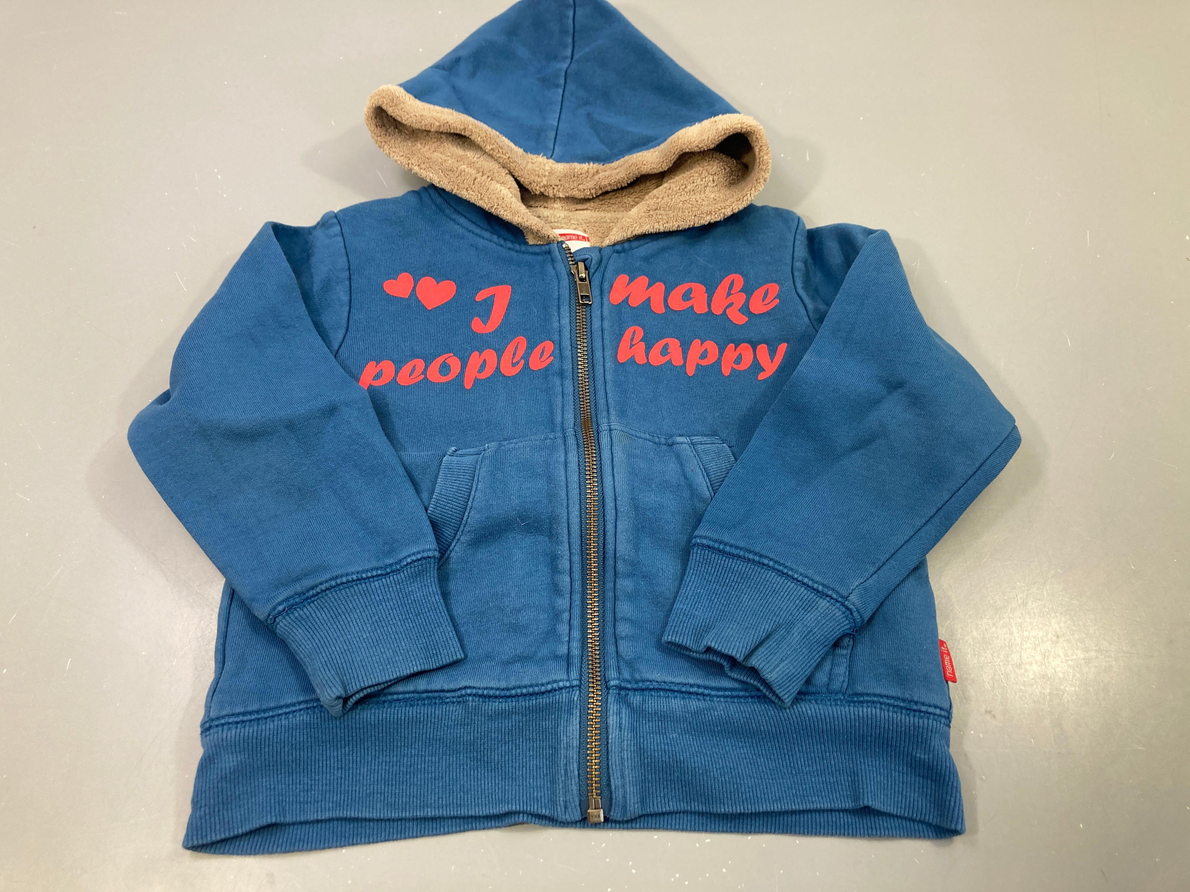 Sweat zippé capuche bleu velours